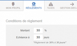 Conditions de règlement